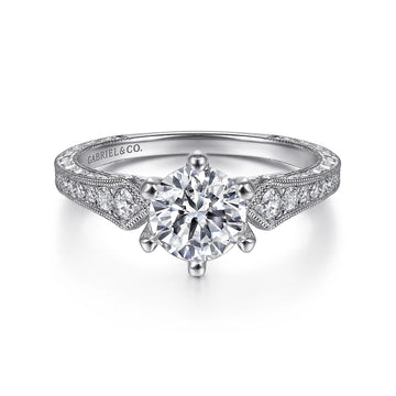 14KW Diamond Engagement Semi-Mount Ring, .22 CTW